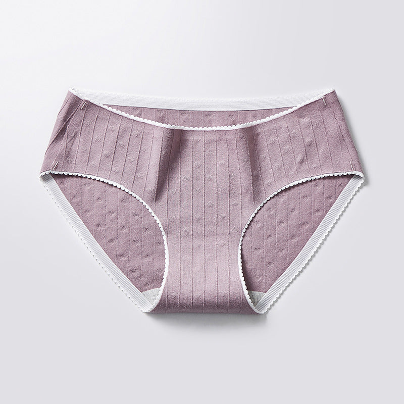 Low-waisted seamless breathable cotton lingerie briefs