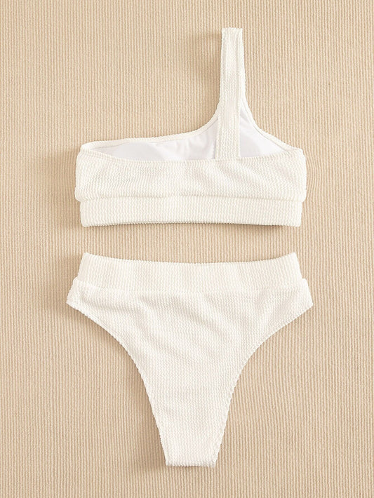 White polyester lingerie bikini set - product image 1