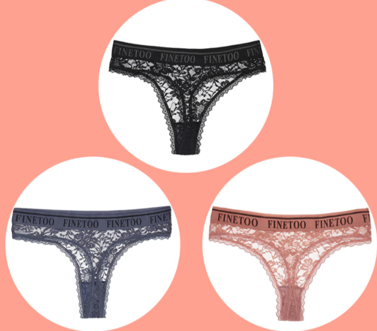 Low-waisted lace and cotton lingerie briefs - image 3