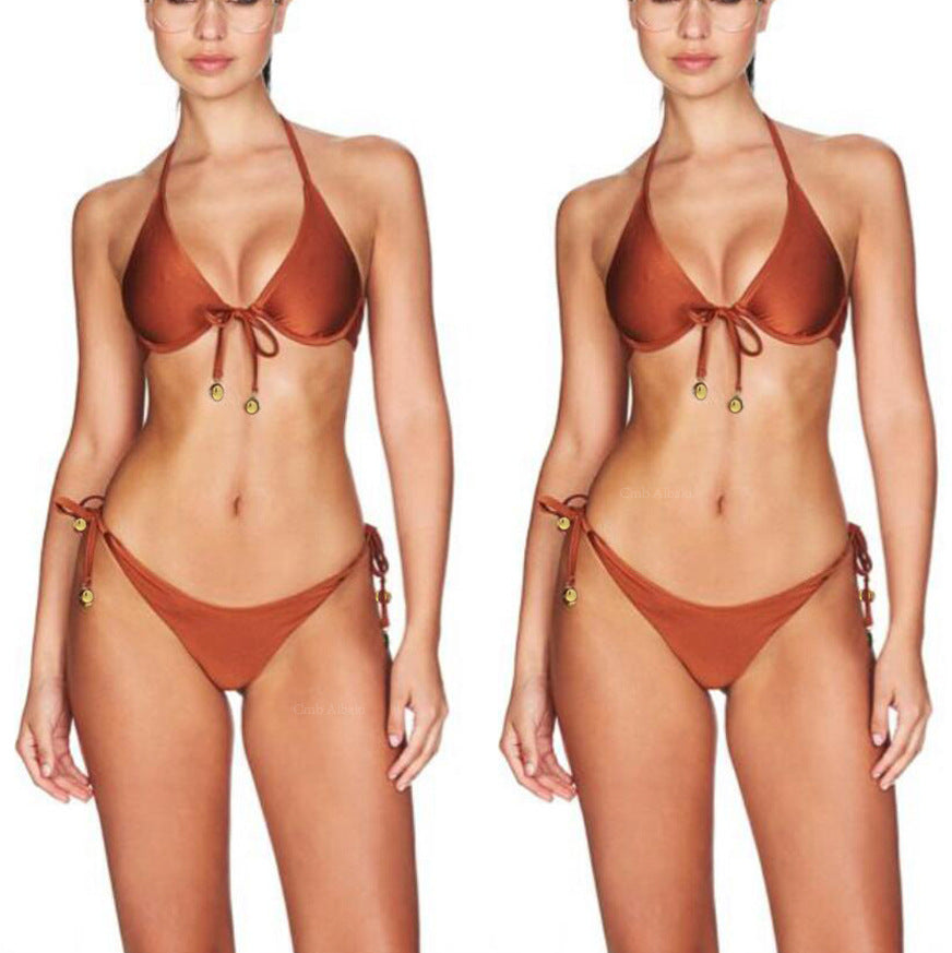 Stylish underwire nylon bikini sets
