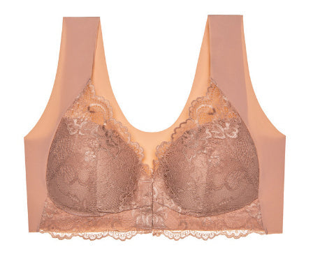 Push-up seamless breathable crotchless lace bras
