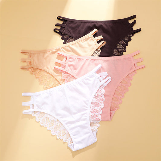 Low-waisted seamless lace lingerie briefs - image 1