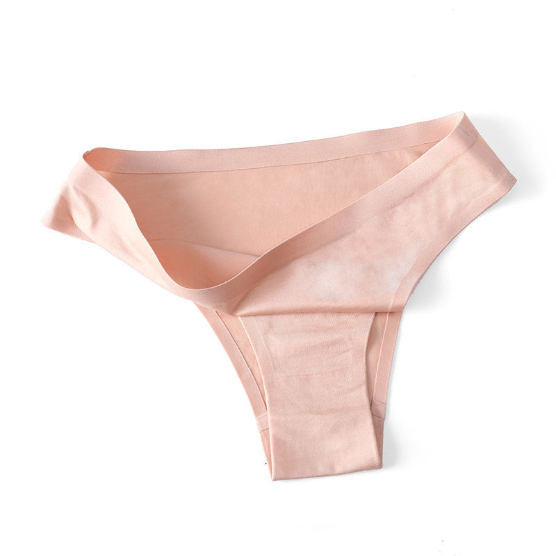 Low-waisted seamless breathable cotton lingerie briefs