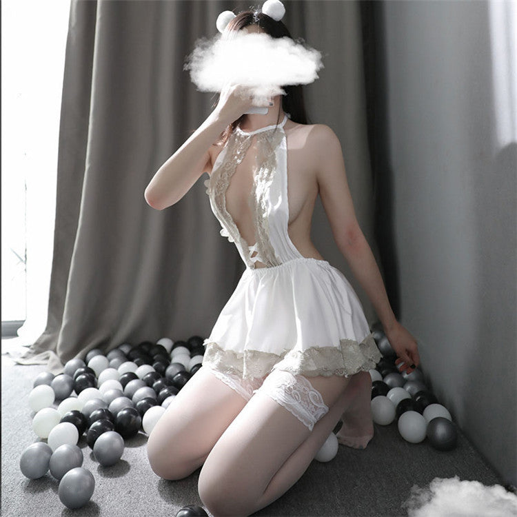 Nurse Lace and Polyester Nightwear Sets - White / Set4 / One size product image