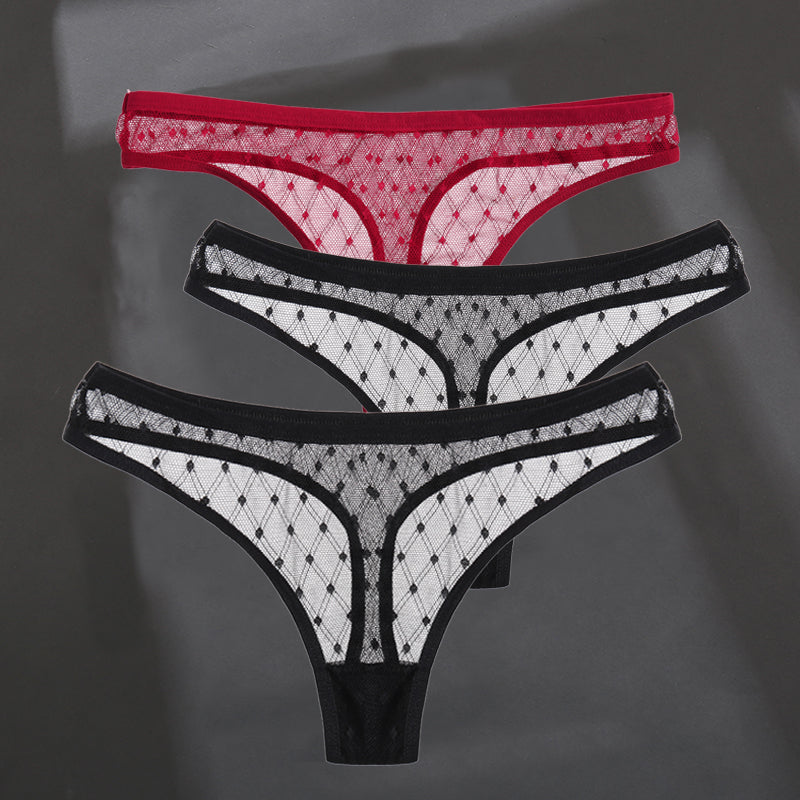 Elegant breathable lace lingerie briefs