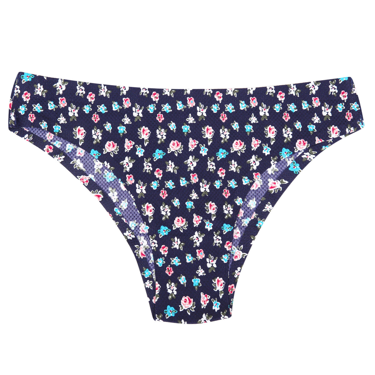 Low-waisted seamless floral cotton lingerie briefs