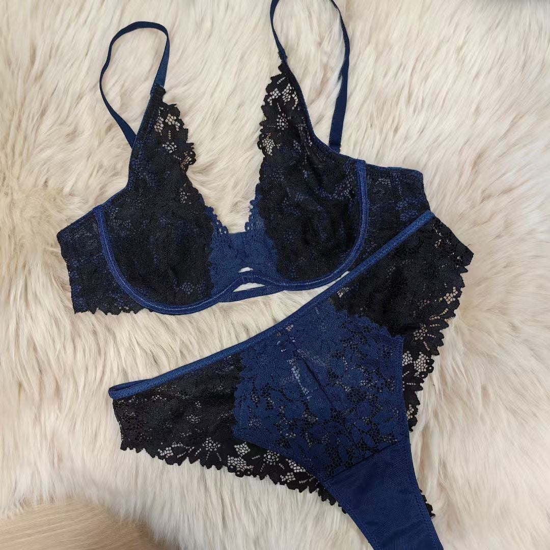 Push-up breathable sheer triangle lace lingerie styles - image 3