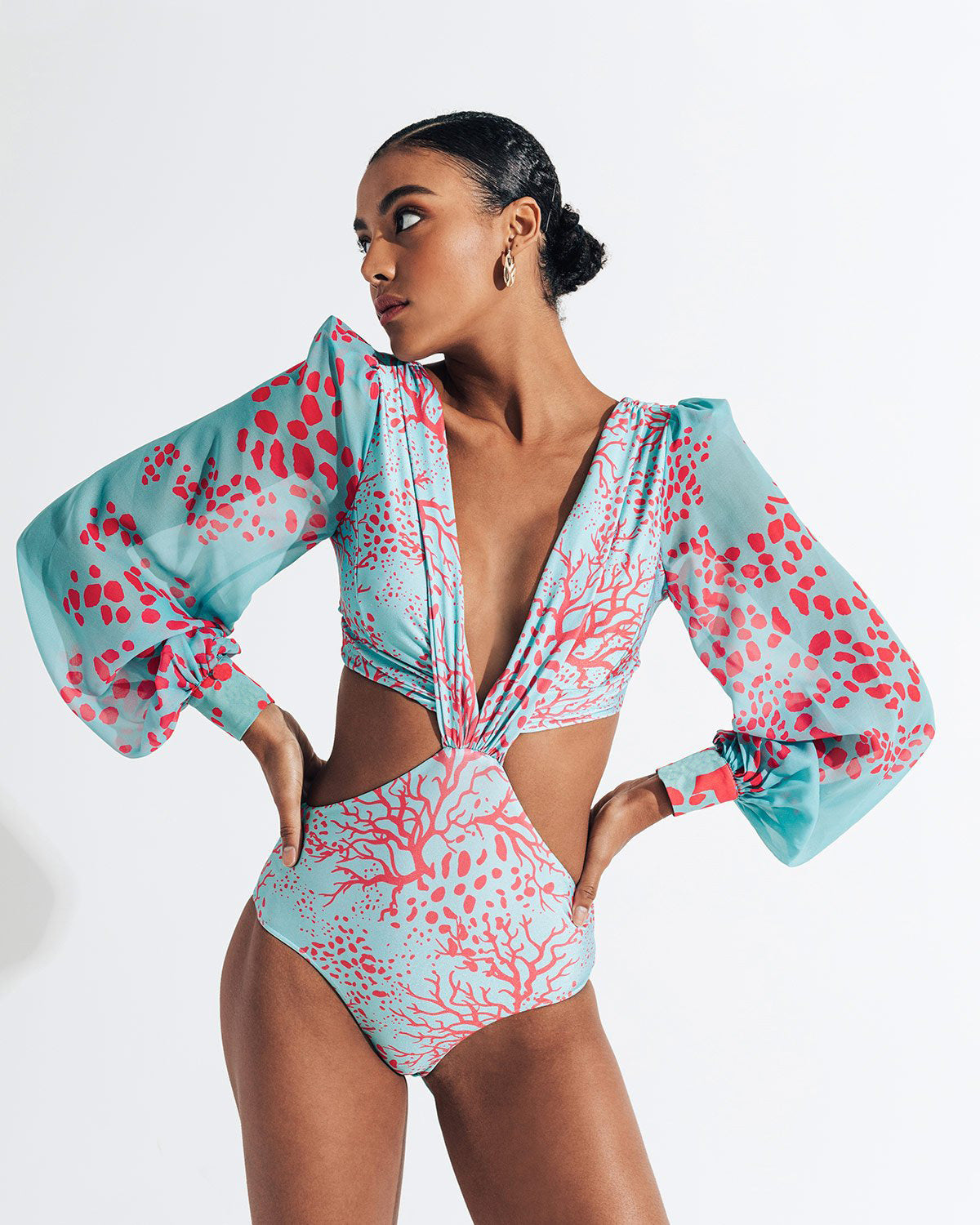 Elegant feminine polyester lingerie bodysuits