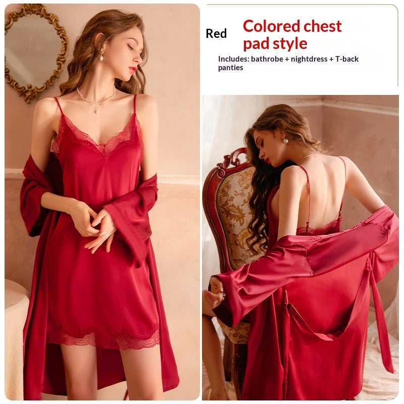 Elegant lace and silk nightwear sets