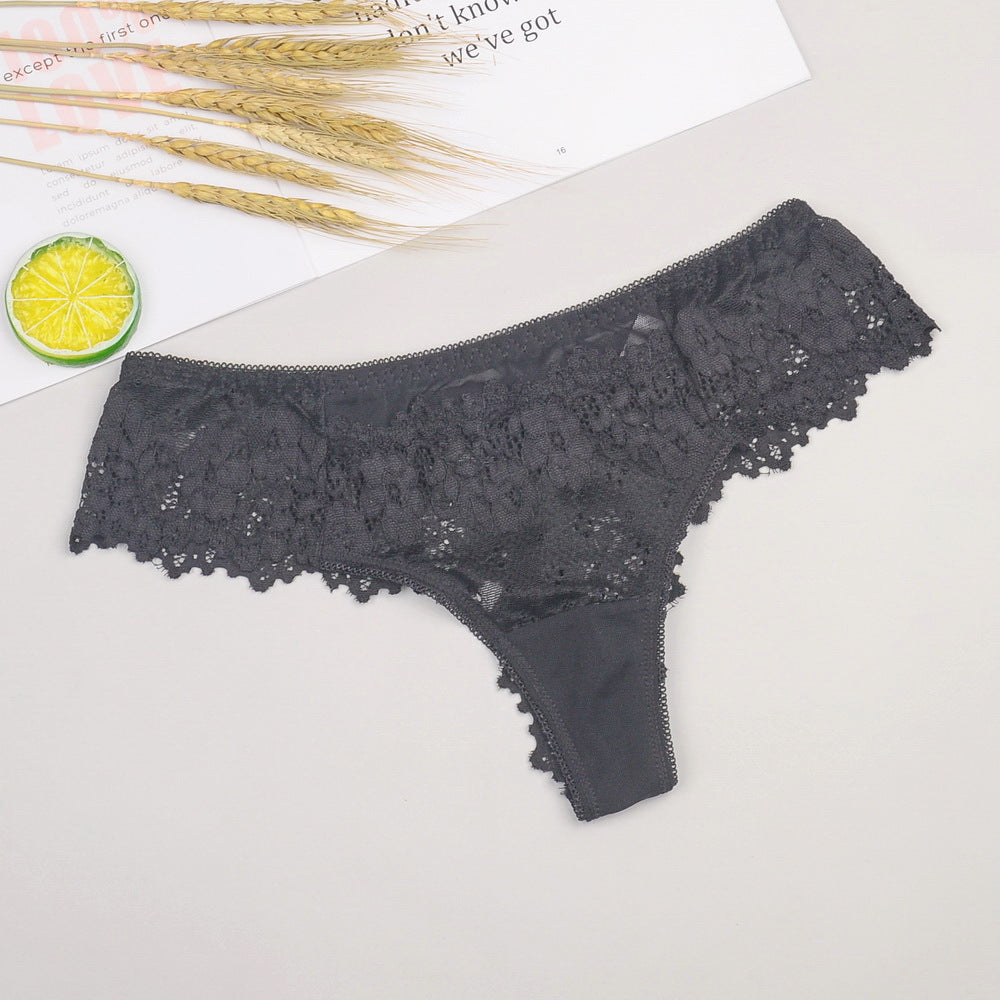 Elegant lace and cotton lingerie briefs - image 1