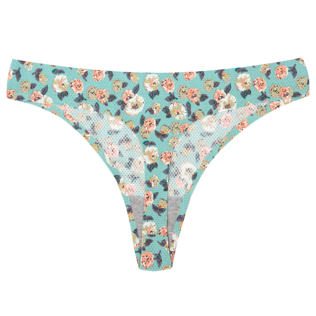 Low-waisted seamless floral cotton lingerie briefs