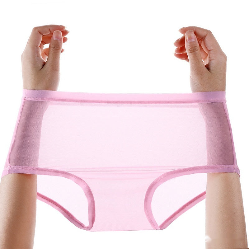 Seamless crotchless sheer mesh lingerie briefs - image 3