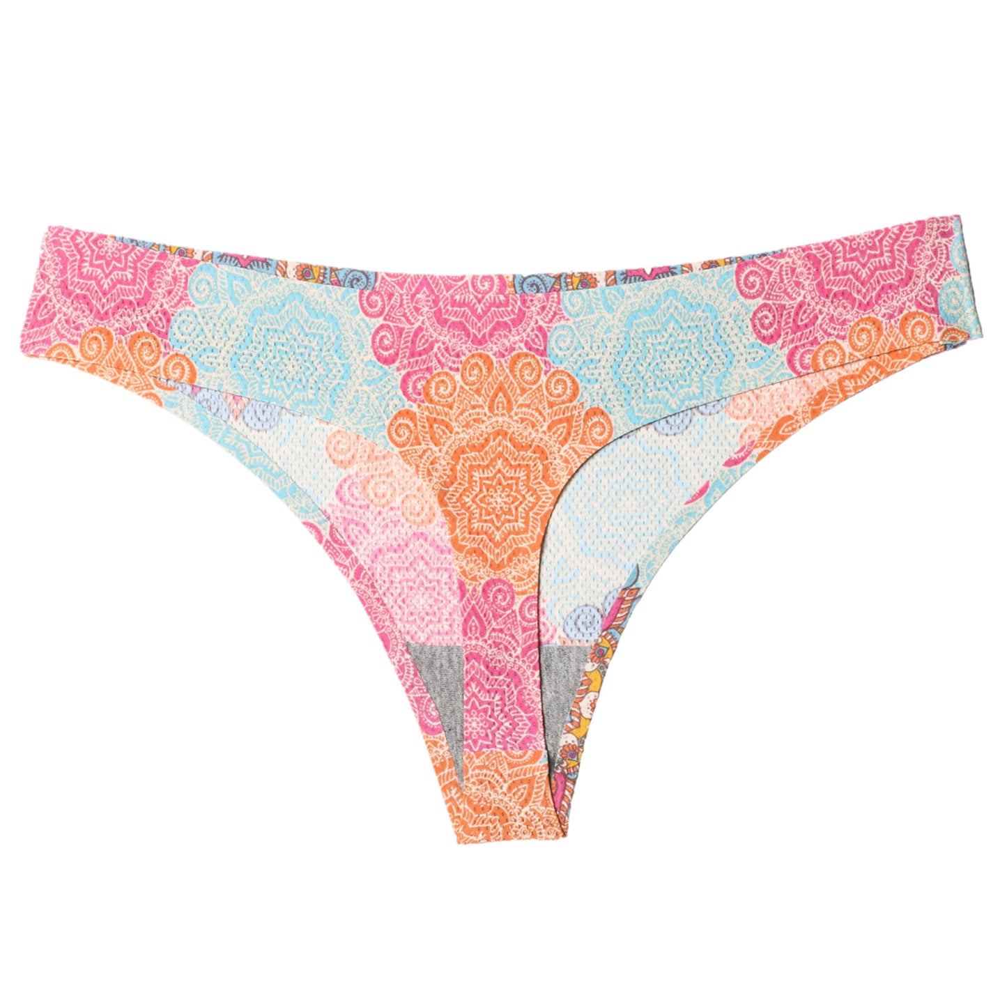 Low-waisted seamless floral cotton lingerie briefs