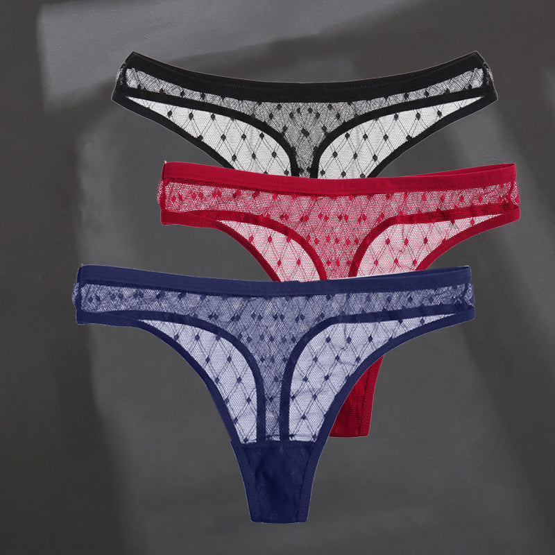 Elegant breathable lace lingerie briefs