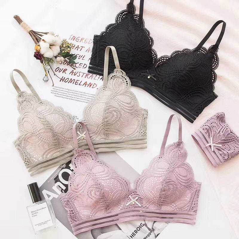 Wireless cutout lace lingerie sets - image 1