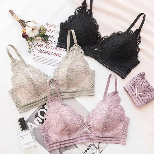 Wireless cutout lace lingerie sets - image 1
