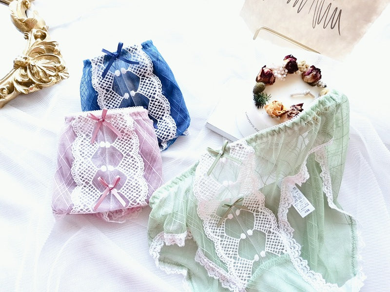 Breathable cotton and mesh lingerie briefs - image 1