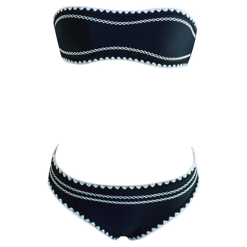 Black nylon lingerie bikini sets - image 4