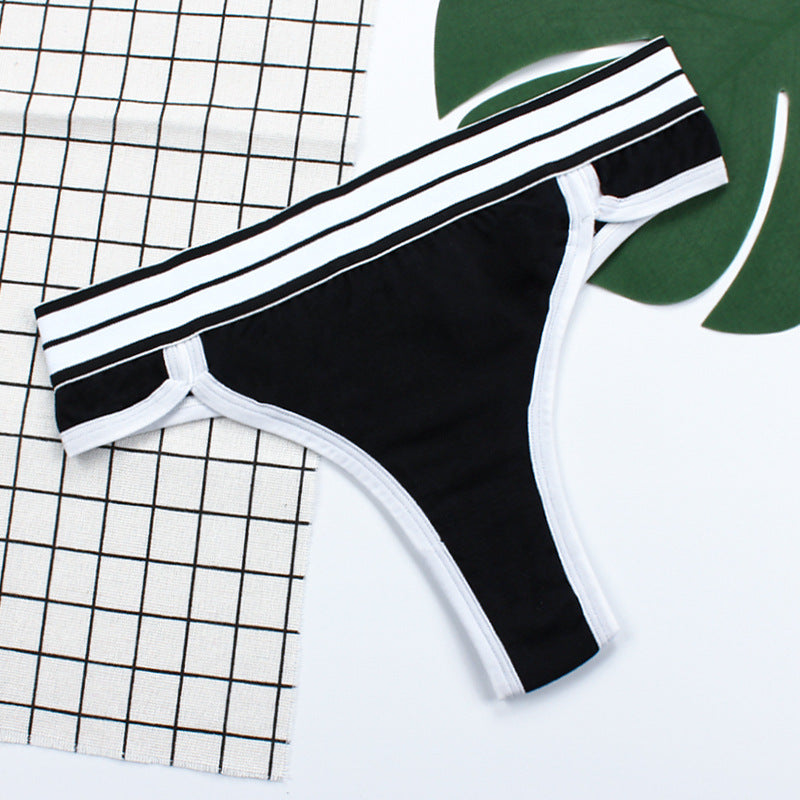 Low-waisted seamless cotton and polyester lingerie briefs