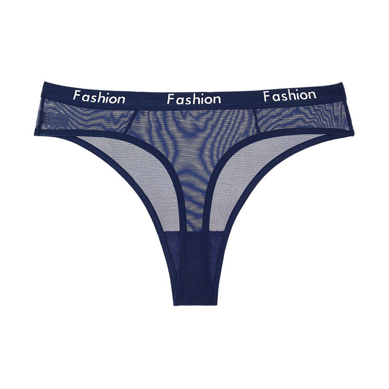 Low-waisted seamless sheer cotton lingerie briefs