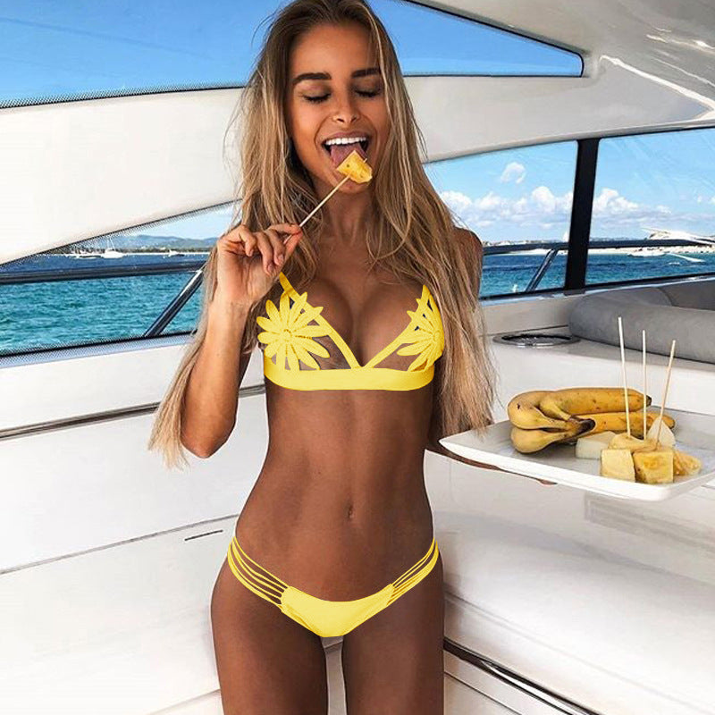 Triangle lace and polyester bikini sets - image 2