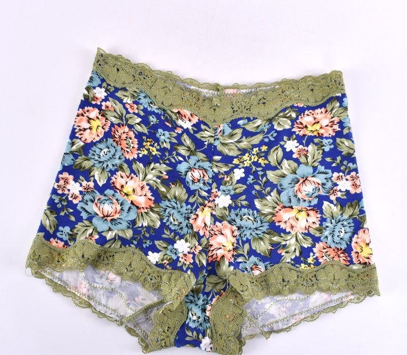 Seamless breathable lace and cotton lingerie briefs
