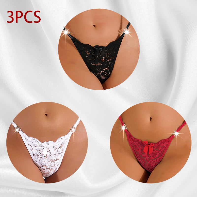 Seamless floral lace and mesh lingerie briefs
