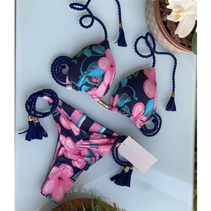 Grey nylon lingerie bikini sets - image 6