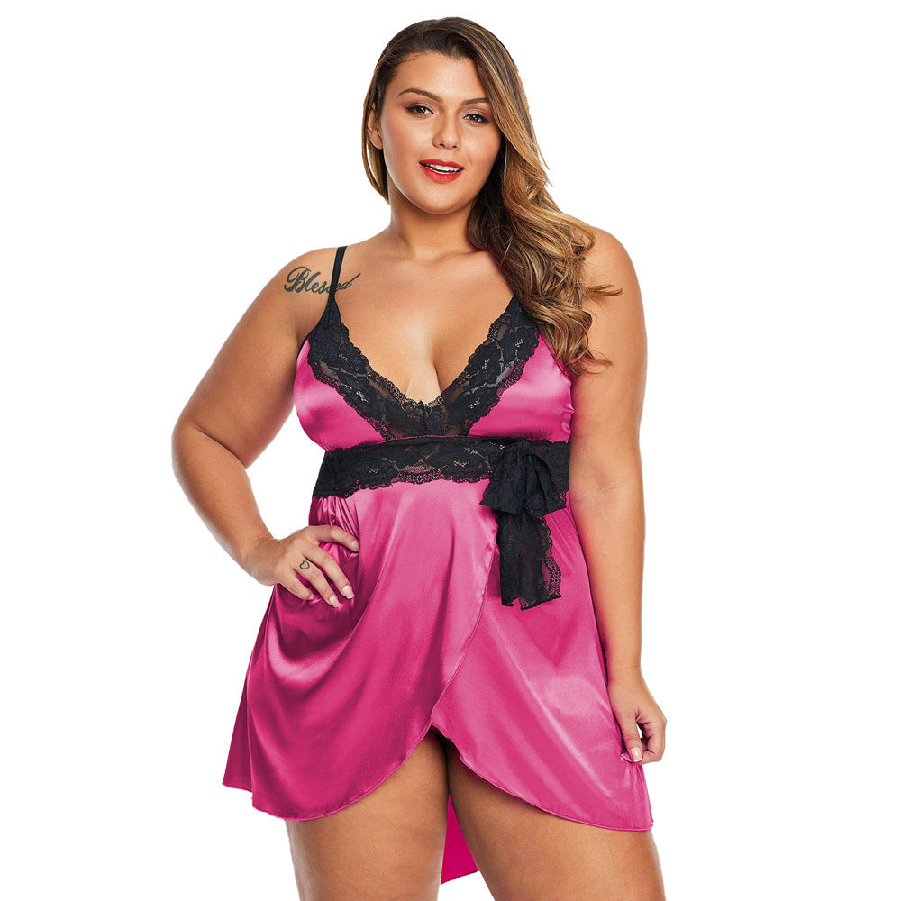 Plus-size lace and polyester lingerie briefs