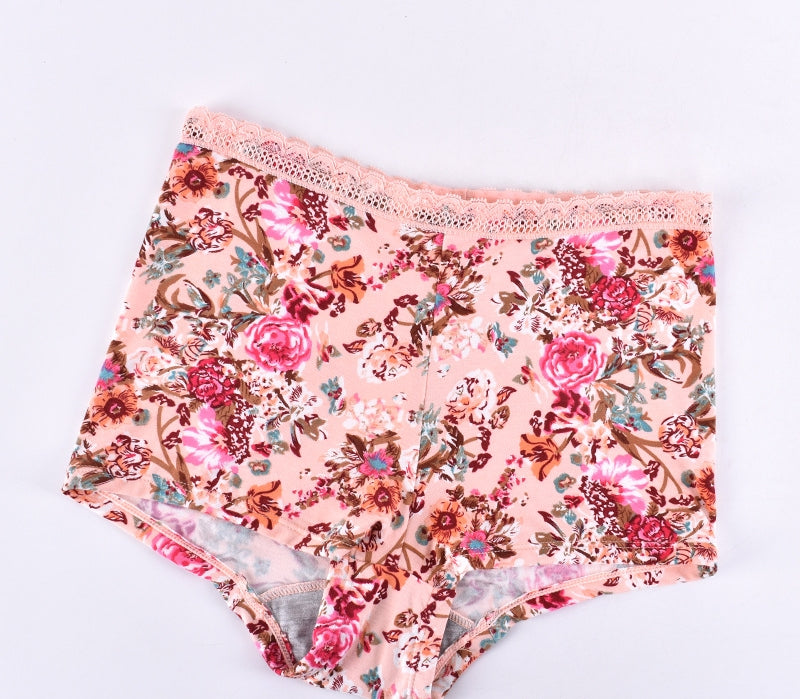 Seamless breathable lace and cotton lingerie briefs
