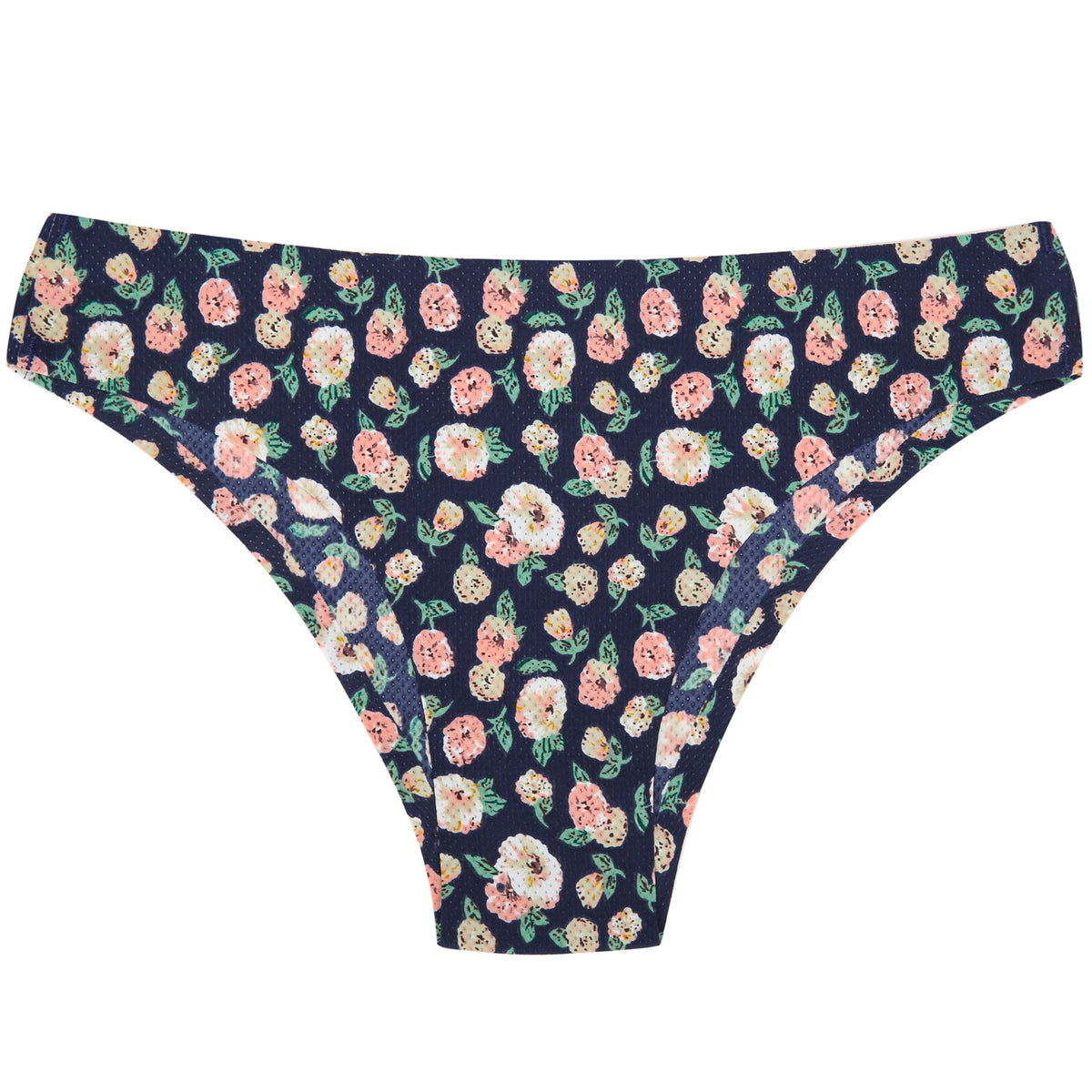 Low-waisted seamless floral cotton lingerie briefs