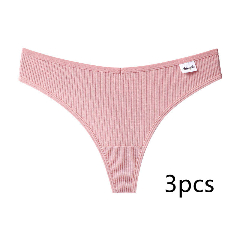 Low-waisted seamless breathable cotton lingerie briefs