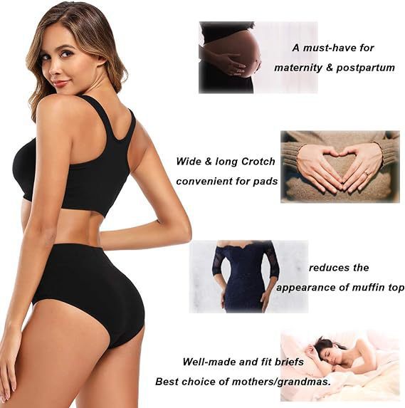 Plus-size high-waisted seamless shaping cotton briefs - image 3