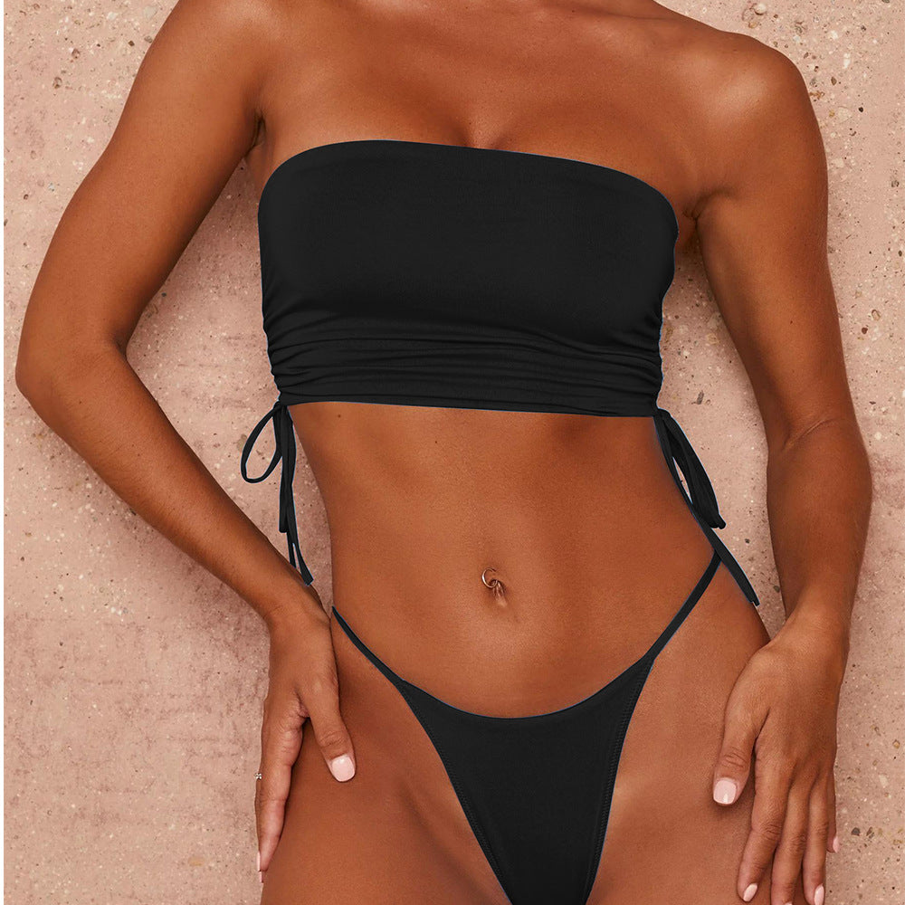 Black nylon lingerie bikini sets - image 3