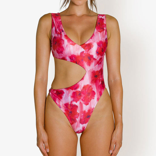 Black cutout polyester intimate bikini set - product image 1