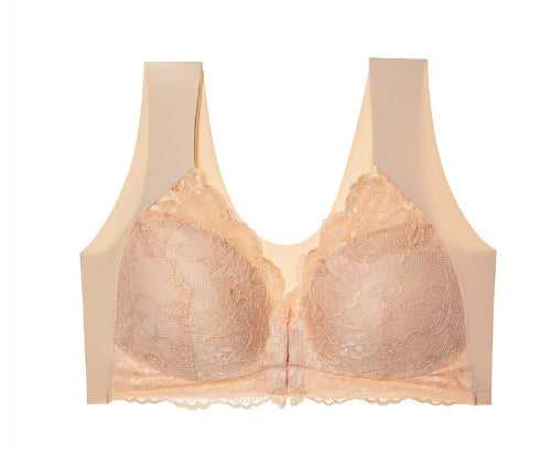 Push-up seamless breathable crotchless lace bras