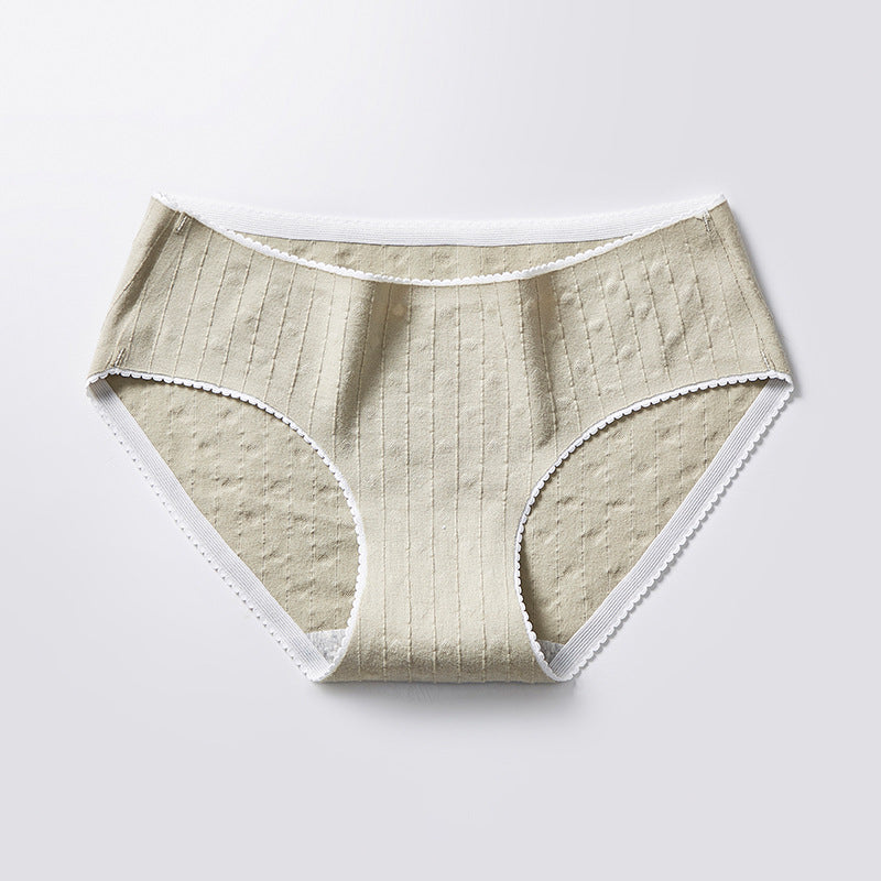 Low-waisted seamless breathable cotton lingerie briefs