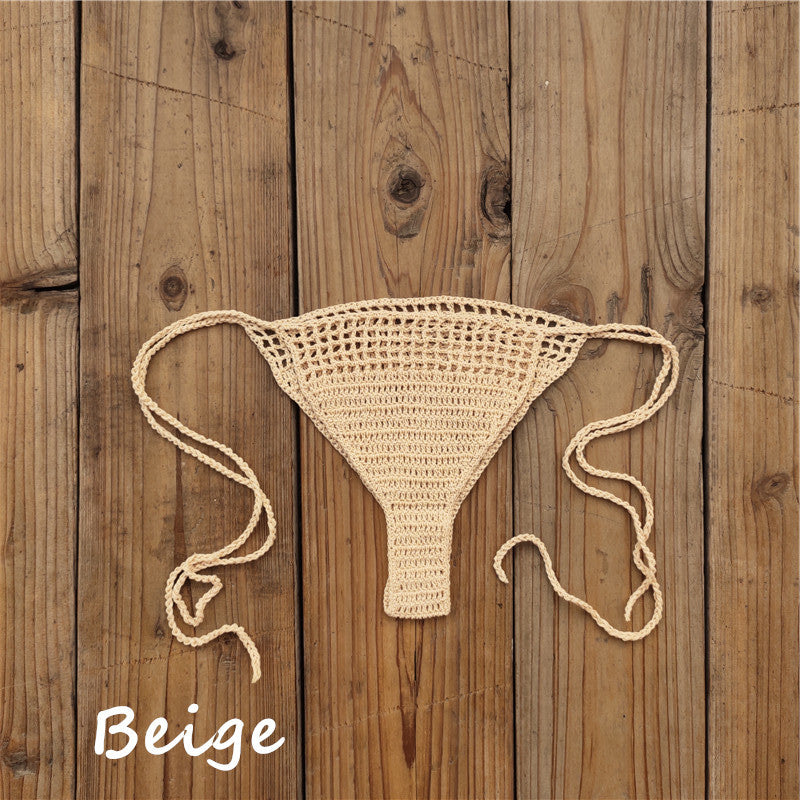 Black cotton acrylic intimate bikini sets