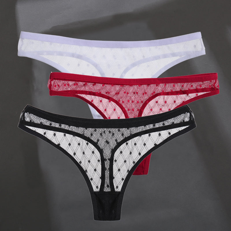 Elegant breathable lace lingerie briefs