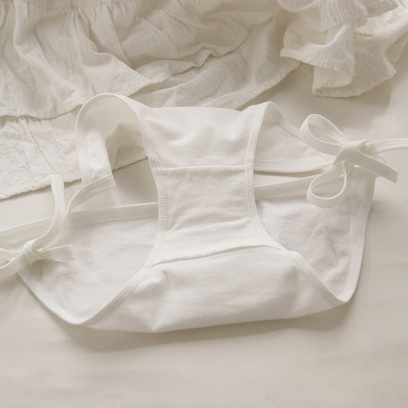 Low-waisted breathable lace and cotton lingerie briefs - image 2