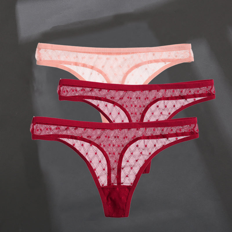 Elegant breathable lace lingerie briefs