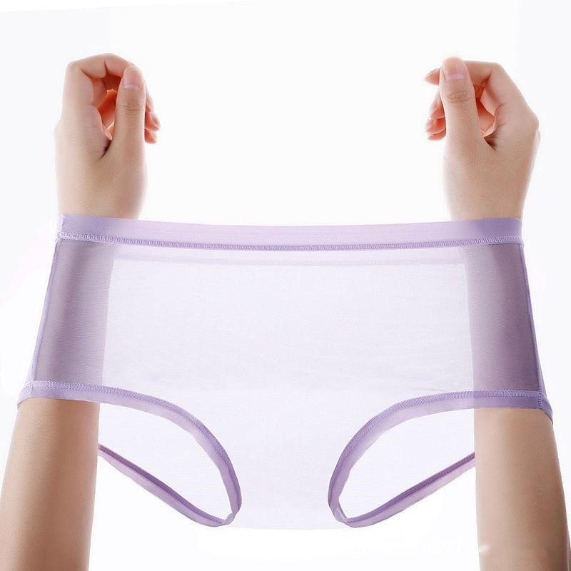 Seamless crotchless sheer mesh lingerie briefs - image 2