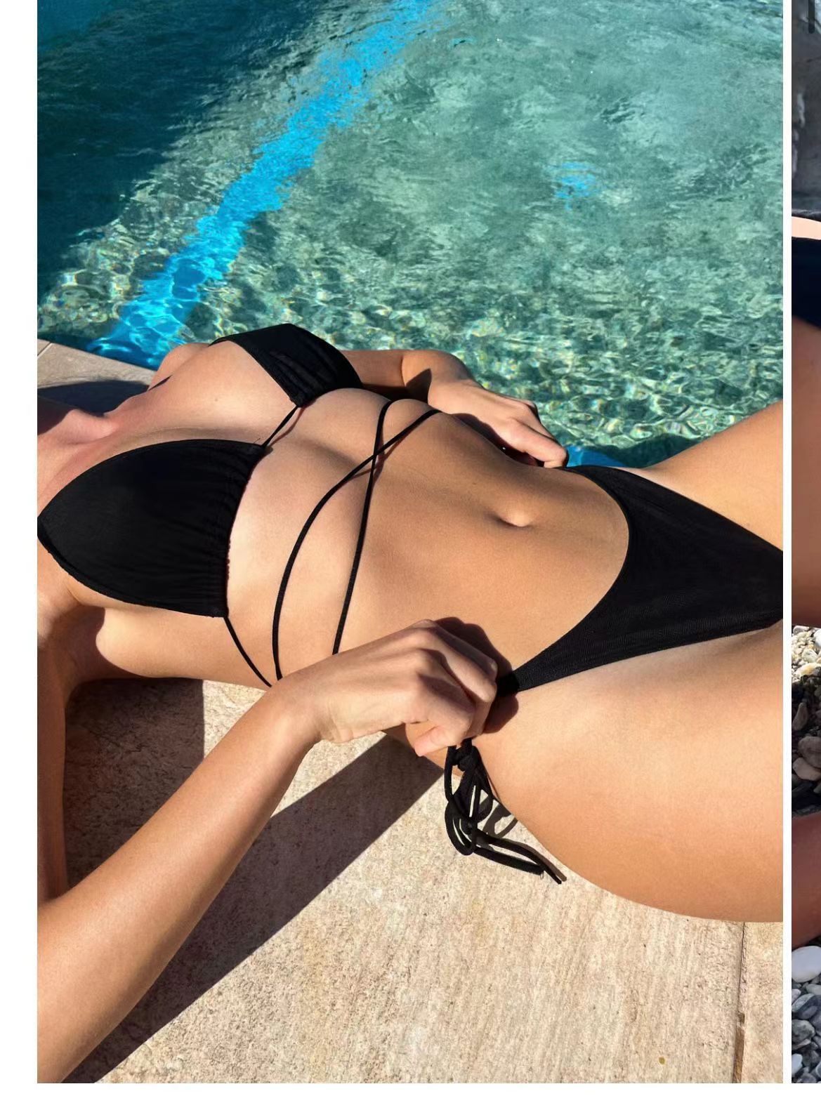 Seamless breathable backless polyester bikini sets - image 3