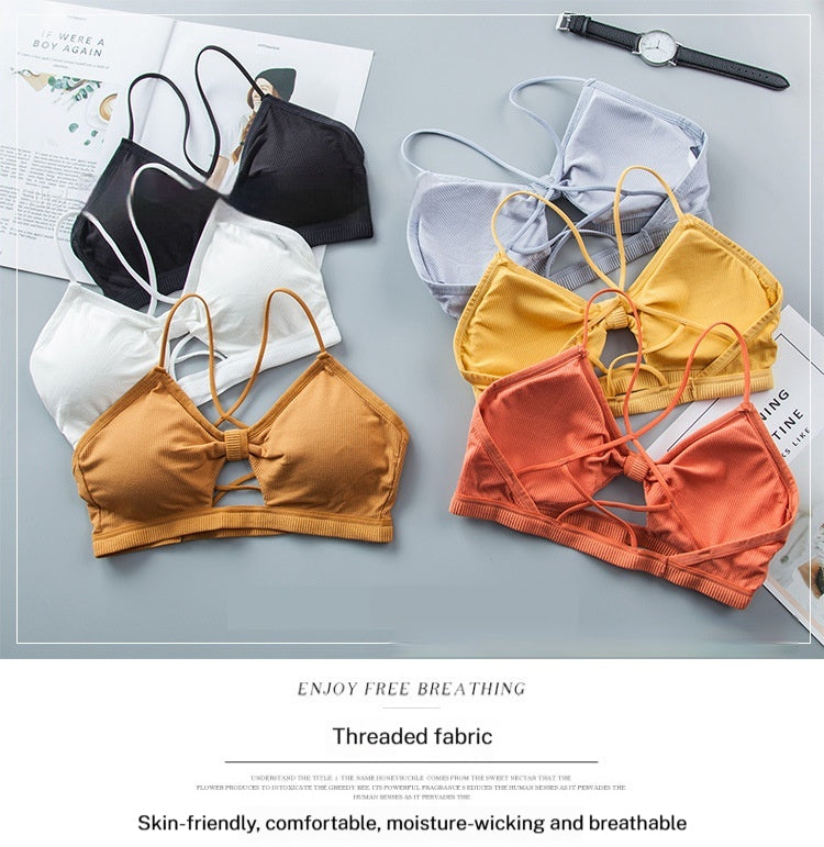 Elegant breathable cutout polyester bras - image 1