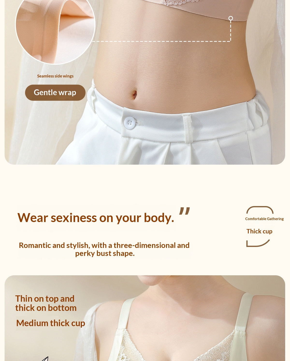 Push-up breathable adjustable shaping lace lingerie briefs - image 2