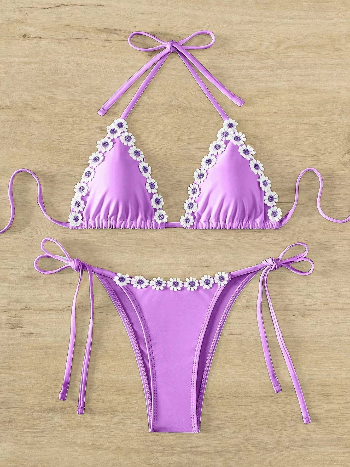 Black polyester lingerie bikini set - product image 1