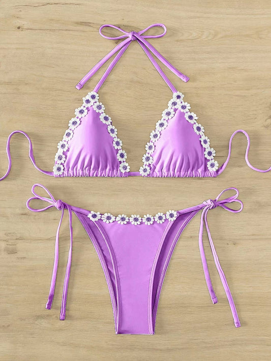Black polyester lingerie bikini set - product image 1
