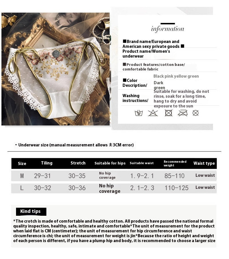 Low-waisted breathable sheer lace lingerie briefs - image 3