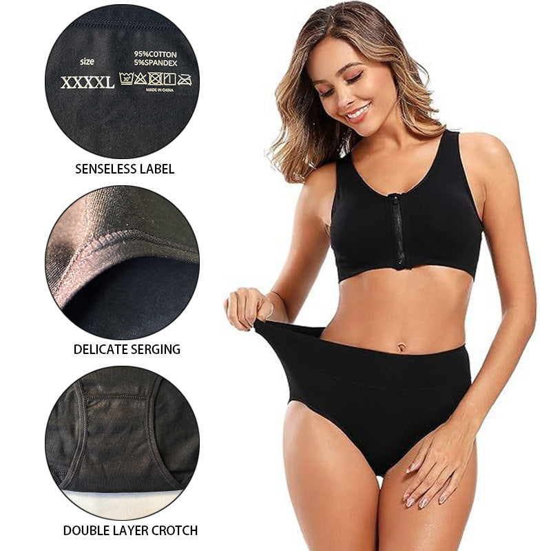 Plus-size high-waisted seamless shaping cotton briefs - image 4