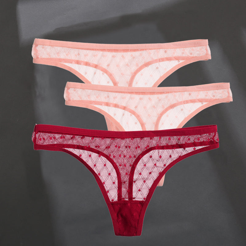 Elegant breathable lace lingerie briefs